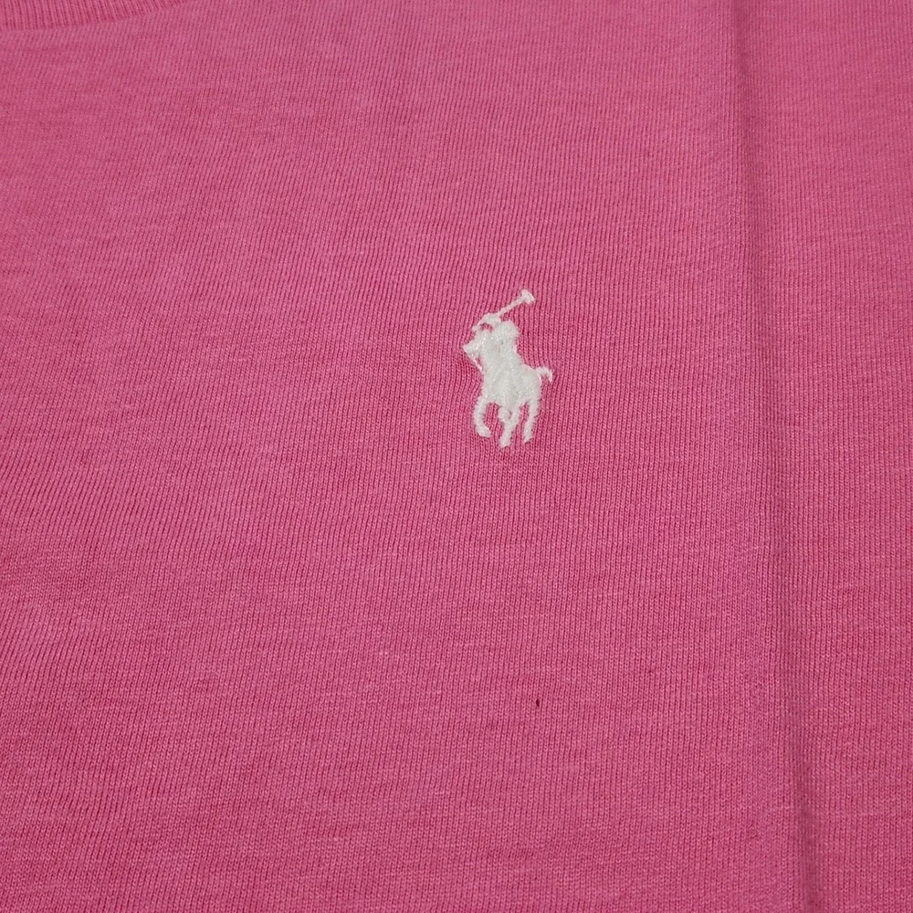 Ralph Lauren Girls Pink Cotton Jersey Tee Short Sleeve Pony Logo XL 16  New